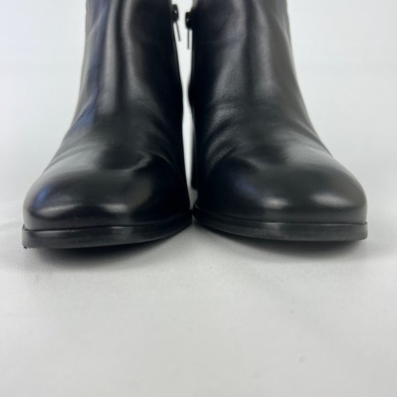 Lucky Brand Womens Debruh Black Leather Heeled Bootie Chunky Ankle Boots size 10 - Picture 6 of 16